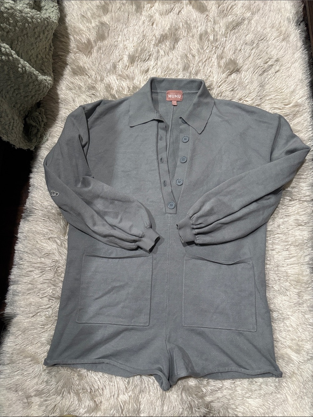 Show Me Your Mumu Gray Button-Front Collared Tunic - Picture 4 of 8